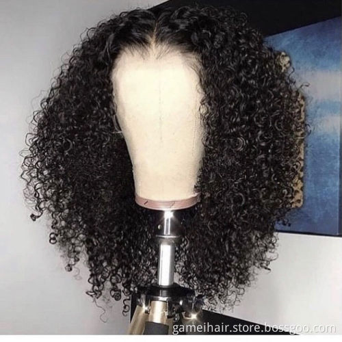 2021 wholesale high quality natural 100% virgin natural brazilian kinky curly 360 transparent Closure Lace Wig human hair wigs